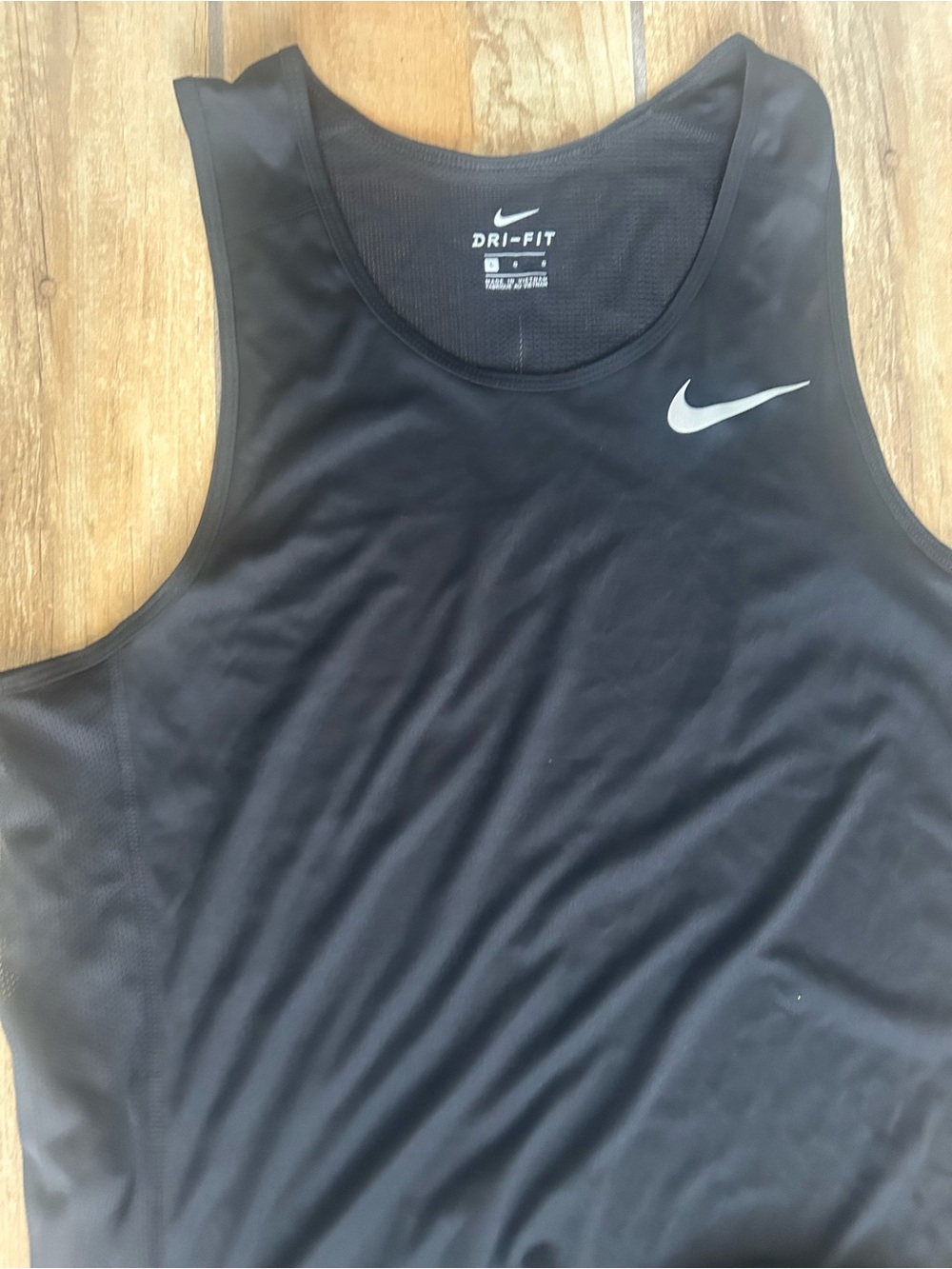 Nike Black Men's Dri-FIT Athletic Tank with White Swoosh